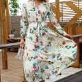 Women Casual Long Sleeve Chiffon Lace Dress